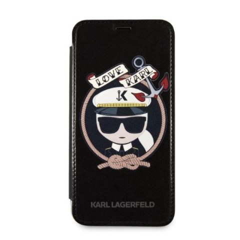 Etui Karl Lagerfeld Signature Glitter na iPhone X / Xs - czarne Karl Lagerfeld