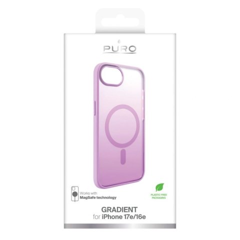 Etui silikonowe Puro Gradient MagSafe do iPhone 16e/17e - różowe Puro