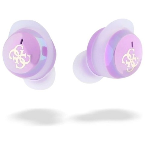 Słuchawki Guess 4G Printed Logo Bluetooth TWS + stacja dokująca - fioletowe Guess