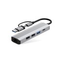 Adapter Tech-Protect HB03 HUB Adapter 5w1 USB-C + USB2.0 + USB3.0 + RJ45 - szary Tech-Protect