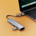 Adapter Tech-Protect HB03 HUB Adapter 5w1 USB-C + USB2.0 + USB3.0 + RJ45 - szary Tech-Protect