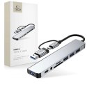 Adapter Tech-Protect HB06 HUB Adapter 8w1 TYP-C + USB2.0 + USB3.0 + SD/TF + AV3.5 - szary Tech-Protect