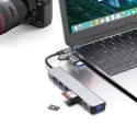 Adapter Tech-Protect HB06 HUB Adapter 8w1 TYP-C + USB2.0 + USB3.0 + SD/TF + AV3.5 - szary Tech-Protect