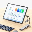 Adapter Tech-Protect HB06 HUB Adapter 8w1 TYP-C + USB2.0 + USB3.0 + SD/TF + AV3.5 - szary Tech-Protect