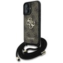 Etui Guess 4G Big Logo Cord Stap Crossbody do iPhone 16 Plus brązowy Guess