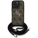 Etui Guess 4G Big Logo Cord Stap Crossbody do iPhone 16 Pro Max brązowy Guess