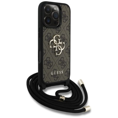 Etui Guess 4G Big Logo Cord Stap Crossbody do iPhone 16 Pro brązowy Guess