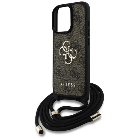 Etui Guess 4G Big Logo Cord Stap Crossbody do iPhone 16 Pro brązowy Guess