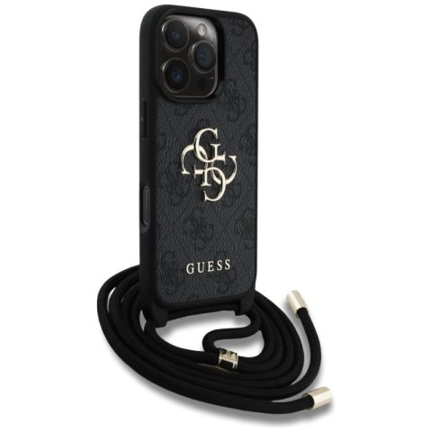 Etui Guess 4G Big Logo Cord Stap Crossbody do iPhone 16 Pro czarny Guess