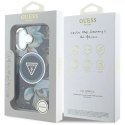 Etui Guess Glitter Flowers Triangle Buttons MagSafe do iPhone 16 czarny Guess