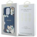Etui Guess Grained Printed Flower Pattern MagSafe do iPhone 16 Pro niebieski Guess