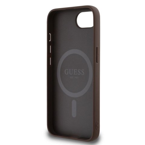 Etui Guess PU 4G Peony z MagSafe na iPhone 16e - brązowe Guess