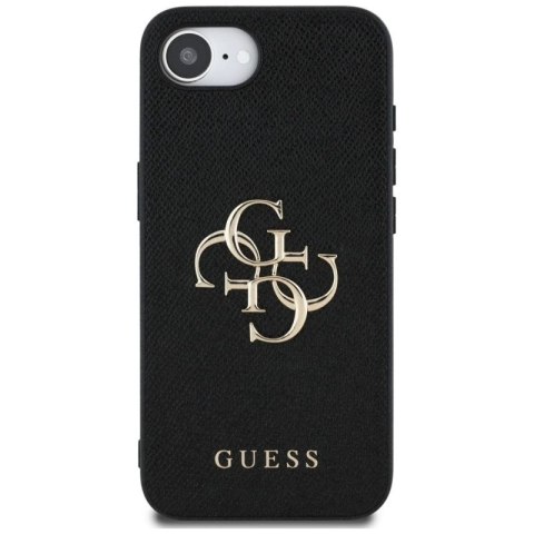 Etui Guess PU Grained 4G Metal Logo na iPhone 16e - czarne Guess