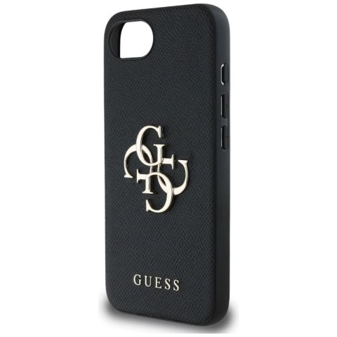 Etui Guess PU Grained 4G Metal Logo na iPhone 16e - czarne Guess