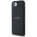 Etui Guess PU Grained Classic Logo z MagSafe na iPhone 16e - czarne Guess