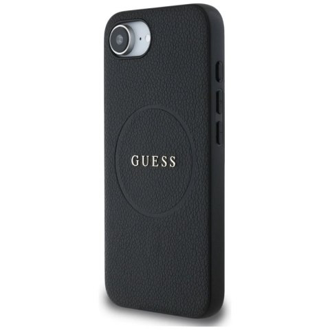 Etui Guess PU Grained Classic Logo z MagSafe na iPhone 16e - czarne Guess