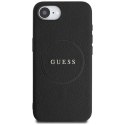 Etui Guess PU Grained Classic Logo z MagSafe na iPhone 16e - czarne Guess