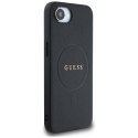 Etui Guess PU Grained Classic Logo z MagSafe na iPhone 16e - czarne Guess