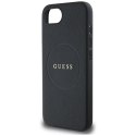 Etui Guess PU Grained Classic Logo z MagSafe na iPhone 16e - czarne Guess
