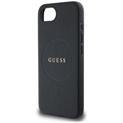 Etui Guess PU Grained Classic Logo z MagSafe na iPhone 16e - czarne Guess
