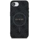 Etui Guess PU Leather 4G Colored Ring z MagSafe na iPhone 16e - czarne Guess