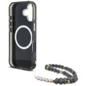 Etui Guess Palm Trees Triangle Pearl Strap MagSafe do iPhone 16 czarny Guess