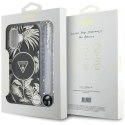 Etui Guess Palm Trees Triangle Pearl Strap MagSafe do iPhone 16 czarny Guess