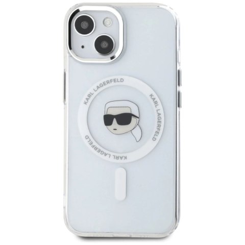 Etui Karl Lagerfeld IML Metal Karl Head MagSafe do iPhone 15 Plus biały Karl Lagerfeld