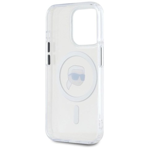 Etui Karl Lagerfeld IML Metal Karl Head MagSafe do iPhone 15 Pro Max biały Karl Lagerfeld