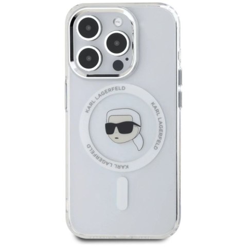 Etui Karl Lagerfeld IML Metal Karl Head MagSafe do iPhone 15 Pro biały Karl Lagerfeld