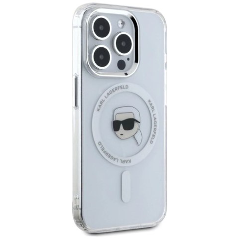 Etui Karl Lagerfeld IML Metal Karl Head MagSafe do iPhone 15 Pro biały Karl Lagerfeld