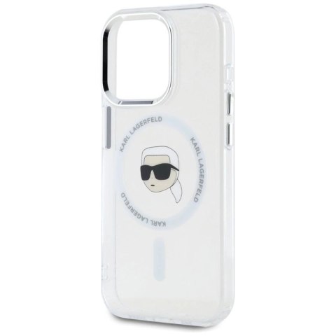 Etui Karl Lagerfeld IML Metal Karl Head MagSafe do iPhone 15 Pro biały Karl Lagerfeld