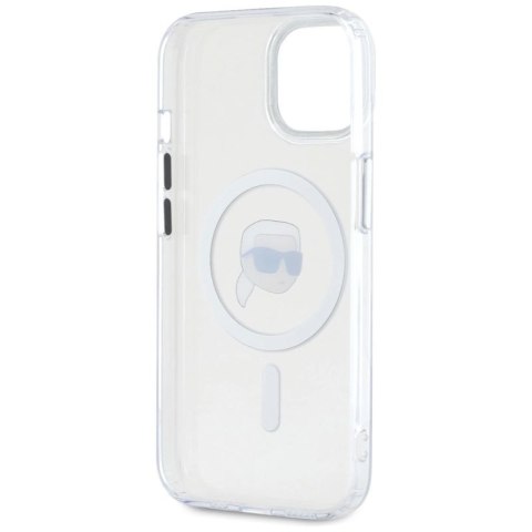 Etui Karl Lagerfeld IML Metal Karl Head MagSafe do iPhone 15 biały Karl Lagerfeld