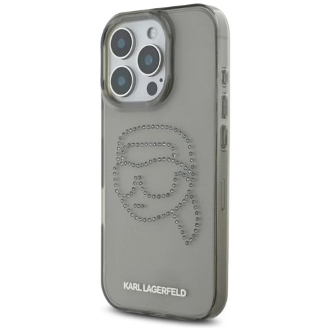 Etui Karl Lagerfeld IML Rhinestones Karl Head do iPhone 16 Pro czarny Karl Lagerfeld