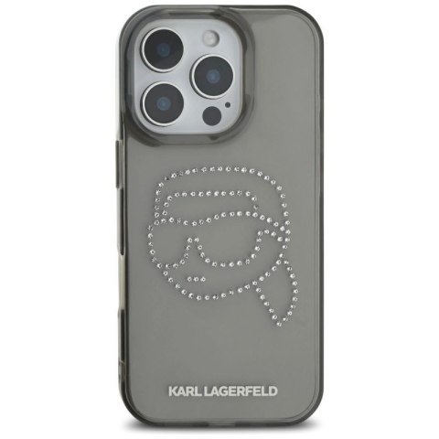 Etui Karl Lagerfeld IML Rhinestones Karl Head do iPhone 16 Pro czarny Karl Lagerfeld