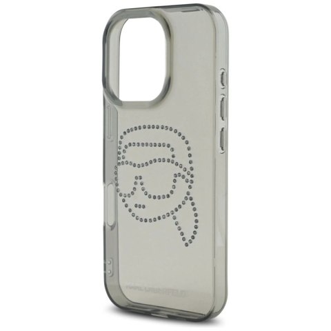 Etui Karl Lagerfeld IML Rhinestones Karl Head do iPhone 16 Pro czarny Karl Lagerfeld