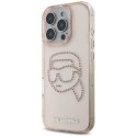 Etui Karl Lagerfeld IML Rhinestones Karl Head do iPhone 16 Pro różowy Karl Lagerfeld