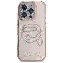 Etui Karl Lagerfeld IML Rhinestones Karl Head do iPhone 16 Pro różowy Karl Lagerfeld