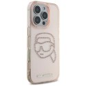 Etui Karl Lagerfeld IML Rhinestones Karl Head do iPhone 16 Pro różowy Karl Lagerfeld