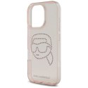 Etui Karl Lagerfeld IML Rhinestones Karl Head do iPhone 16 Pro różowy Karl Lagerfeld