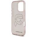 Etui Karl Lagerfeld IML Rhinestones Karl Head do iPhone 16 Pro różowy Karl Lagerfeld