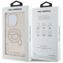 Etui Karl Lagerfeld IML Rhinestones Karl Head do iPhone 16 Pro różowy Karl Lagerfeld