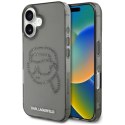 Etui Karl Lagerfeld IML Rhinestones Karl Head do iPhone 16 czarny Karl Lagerfeld