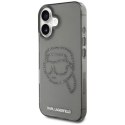 Etui Karl Lagerfeld IML Rhinestones Karl Head do iPhone 16 czarny Karl Lagerfeld