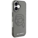 Etui Karl Lagerfeld IML Rhinestones Karl Head do iPhone 16 czarny Karl Lagerfeld