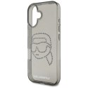 Etui Karl Lagerfeld IML Rhinestones Karl Head do iPhone 16 czarny Karl Lagerfeld