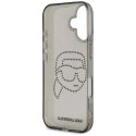 Etui Karl Lagerfeld IML Rhinestones Karl Head do iPhone 16 czarny Karl Lagerfeld