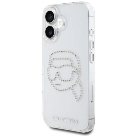 Etui Karl Lagerfeld IML Rhinestones Karl Head do iPhone 16 przezroczysty Karl Lagerfeld