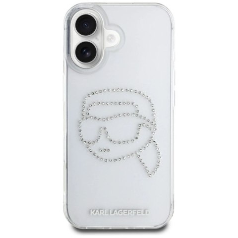 Etui Karl Lagerfeld IML Rhinestones Karl Head do iPhone 16 przezroczysty Karl Lagerfeld