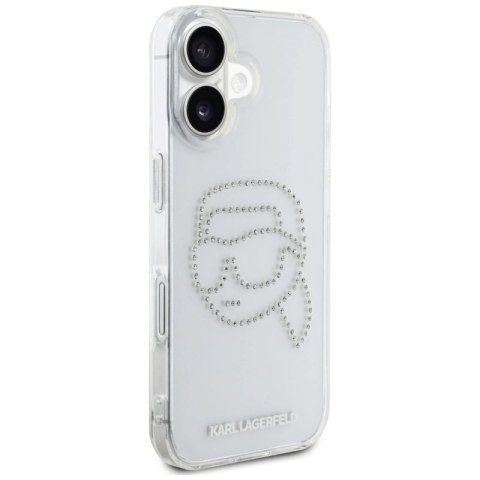 Etui Karl Lagerfeld IML Rhinestones Karl Head do iPhone 16 przezroczysty Karl Lagerfeld